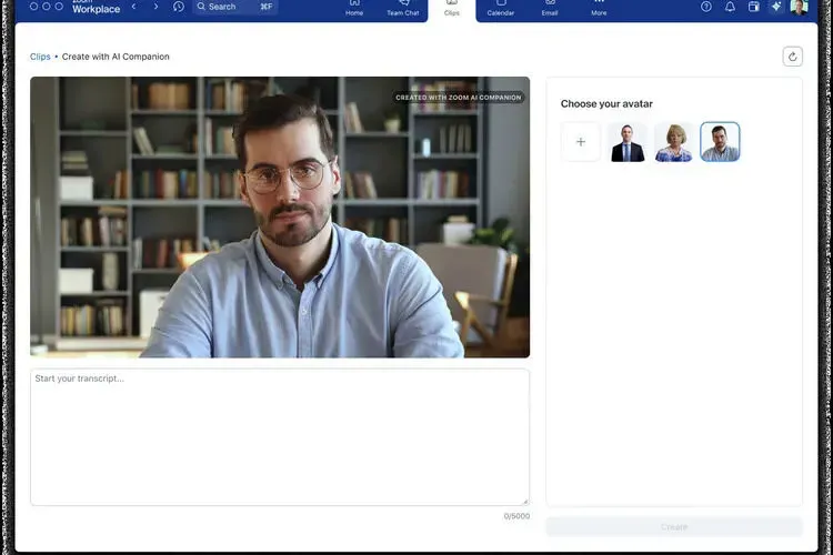 Zoom Unveils AI Avatar Feature for Teams to Record Messages