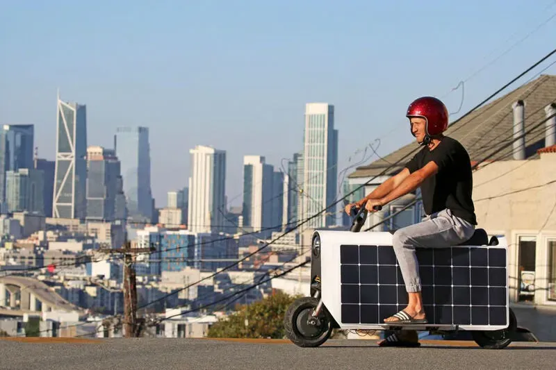 The Lightfoot Scooter Uses Solar Power for 18-Miles of Range